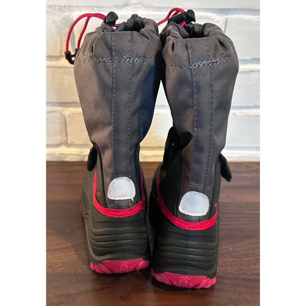 Kamik Kids Waterproof Waterbug Snow Boots Black/Red Size 13 Unisex‎ Insulated